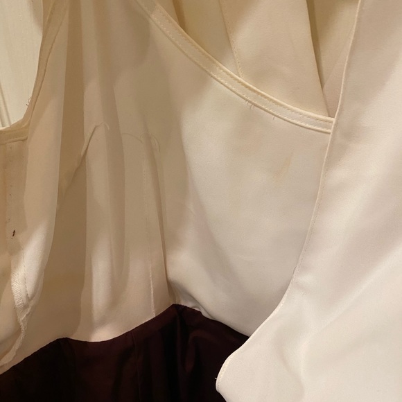 Reiss red white drape dress 8 Cardiz ivory color block shift - Picture 5 of 8